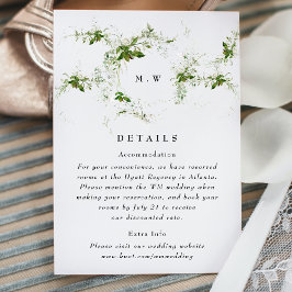 Gegevens Eucalyptus Wreath Monogram Weddenschap Informatiekaartje