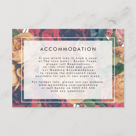 Gegevens INFO Boho Floral Modern Wedding Informatiekaartje (Voorkant)