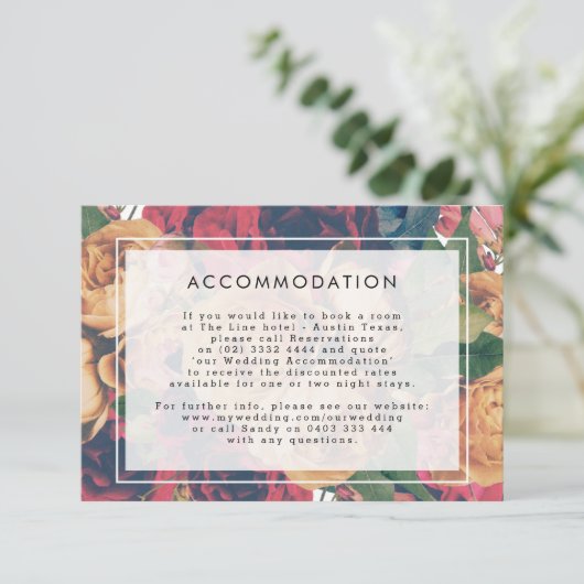 Gegevens INFO Boho Floral Modern Wedding Informatiekaartje (Staand voorkant)