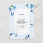 Gegevens over blauwe en fijne bloemen informatiekaartje (Voorkant)