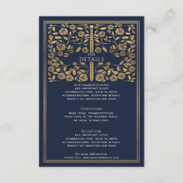 Gegevens over blauwe koninklijke middeleeuwse zwit informatiekaartje