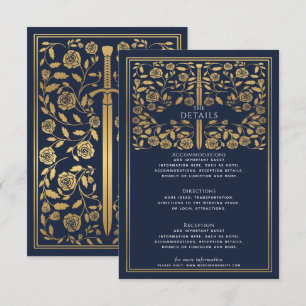 Gegevens over blauwe koninklijke middeleeuwse zwit informatiekaartje