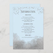 Gegevens over blauwe zilver Confetti bruiloft Informatiekaartje (Voorkant / Achterkant)