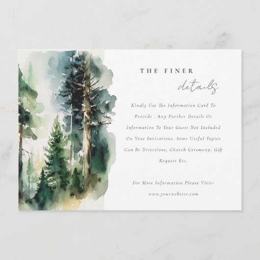 Gegevens over bosbruiloft in het Waterverf bossen Informatiekaartje (Voorkant)