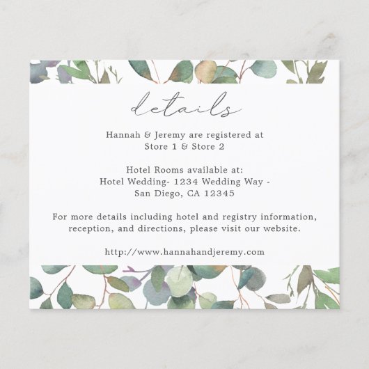 Gegevens over budgettaire bijtende eucalyptus flyer (Voorkant)