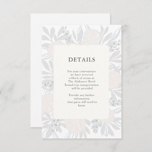 Gegevens over Cream-Rozen Informatiekaartje (Voorkant / Achterkant)