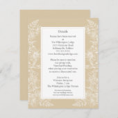 Gegevens over de bruiloft in Elegant White Floral Informatiekaartje (Voorkant / Achterkant)