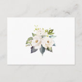 Gegevens over de bruiloft in Elegant White Floral Informatiekaartje (Achterkant)