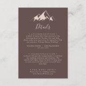 Gegevens over de bruiloft in het gebergte wissen informatiekaartje (Voorkant)