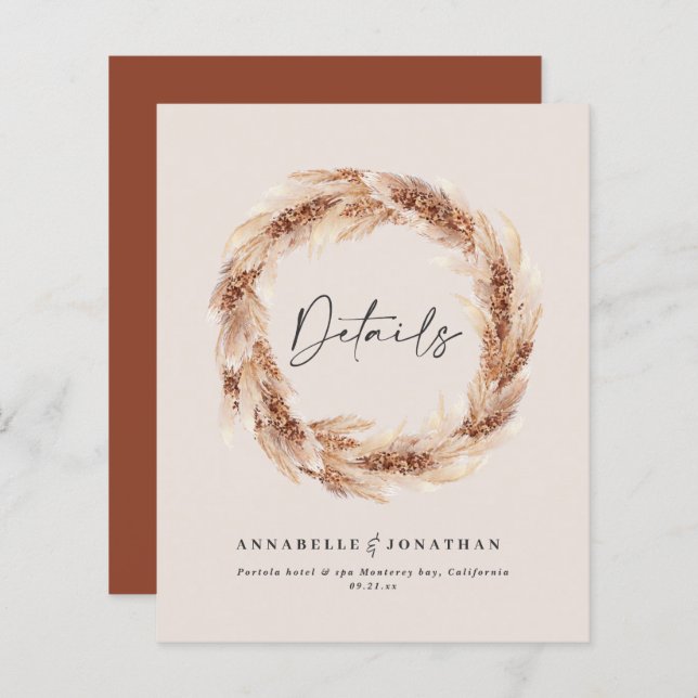 Gegevens over de bruiloft van de gewone boho barn  (Voorkant / Achterkant)