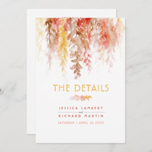 Gegevens over de bruiloft van herfsten (Voorkant / Achterkant)