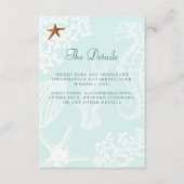 Gegevens over de bruiloft van kuststrand invoegen informatiekaartje (Voorkant)