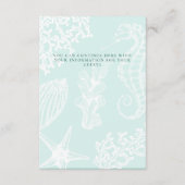 Gegevens over de bruiloft van kuststrand invoegen informatiekaartje (Achterkant)