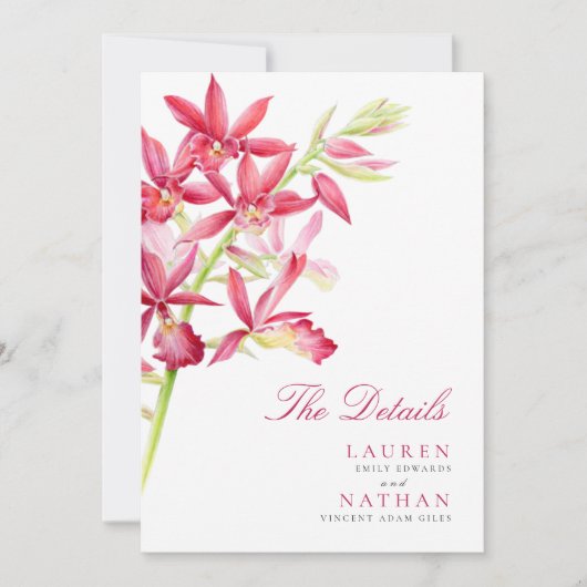 Gegevens over de bruiloft van rode orchidee (Voorkant)