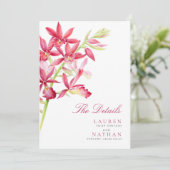 Gegevens over de bruiloft van rode orchidee (Staand voorkant)