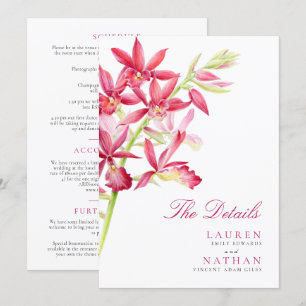 Gegevens over de bruiloft van rode orchidee