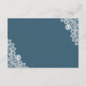 Gegevens over de Elegant Blue Floral Lace Wedding Informatiekaartje (Achterkant)