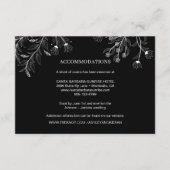 Gegevens over de Elegant Floral Black en White Wed Informatiekaartje (Voorkant)