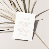 Gegevens over de Elegant Gold Script Weduwen Informatiekaartje