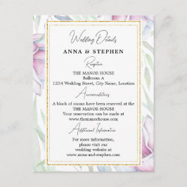 Gegevens over de Elegant Magnolia Floral Wedding Informatiekaartje