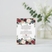 Gegevens over de Elegant Merlot Navy Blue Floral W Informatiekaartje (Staand voorkant)