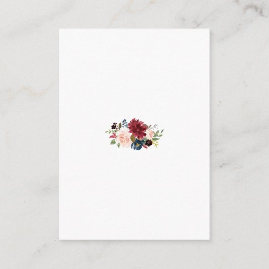 Gegevens over de Elegant Merlot Navy Blue Floral W Informatiekaartje (Achterkant)