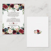 Gegevens over de Elegant Merlot Navy Blue Floral W Informatiekaartje (Voorkant / Achterkant)