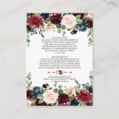 Gegevens over de Elegant Merlot Navy Blue Floral W Informatiekaartje (Voorkant)