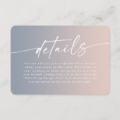 Gegevens over de Elegant Ombre Dusty Blue & Pink W Informatiekaartje (Voorkant)