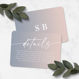 Gegevens over de Elegant Ombre Dusty Blue & Pink W Informatiekaartje