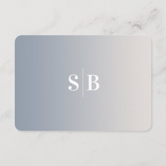 Gegevens over de Elegant Ombre Ivory & Dusty Blue  Informatiekaartje (Achterkant)