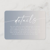 Gegevens over de Elegant Ombre Ivory & Dusty Blue Informatiekaartje (Voorkant)