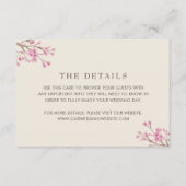 Gegevens over de Elegant roze Cherry Blossom Weddi Informatiekaartje (Voorkant)