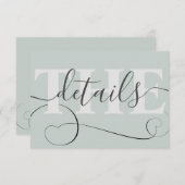 Gegevens over de Elegant Sage Green & Calligraphy Informatiekaartje (Voorkant / Achterkant)