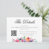 Gegevens over de Elegant Waterverf Floral Wedding  Informatiekaartje (Staand voorkant)
