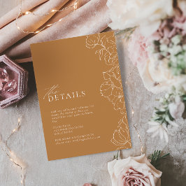 Gegevens over de elegante handgetekende florale go informatiekaartje