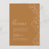 Gegevens over de elegante handgetekende florale go informatiekaartje (Voorkant)