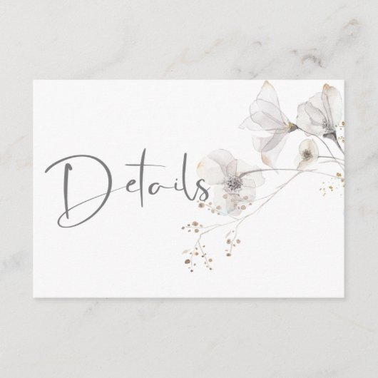 Gegevens over de fijne, moderne witte grijs en gou informatiekaartje (Voorkant)