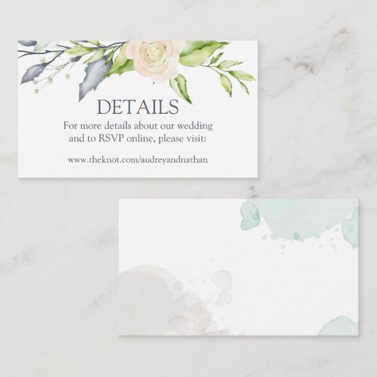 Gegevens over de finale Waterverf Informatiekaartje (Voorkant / Achterkant)