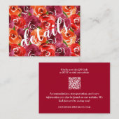 Gegevens over de Floral Collage Wedding QR Code Informatiekaartje (Voorkant / Achterkant)