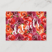 Gegevens over de Floral Collage Wedding QR Code Informatiekaartje (Voorkant)