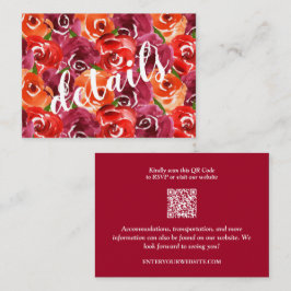 Gegevens over de Floral Collage Wedding QR Code Informatiekaartje