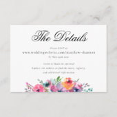 Gegevens over de Floral Wedding Waterverf van Eleg Informatiekaartje (Voorkant)