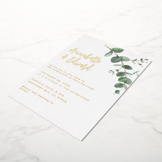 Gegevens over de folie van eucalyptus en uitnodigi folie uitnodiging (Gedraaid)