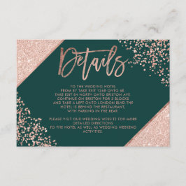 Gegevens over de gouden rozen bruine scriptbruilof informatiekaartje