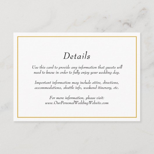 Gegevens over de goudgrens van legant Gold Border  Informatiekaartje (Voorkant)