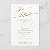 Gegevens over de huwelijksreis op legante Gold Des Informatiekaartje (Voorkant)