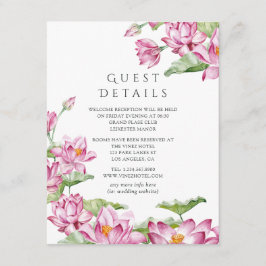 Gegevens over de Indiase bruiloft Lotus Flower Ind Informatiekaartje