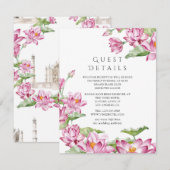 Gegevens over de Indiase bruiloft Lotus Flower Ind Informatiekaartje (Voorkant / Achterkant)