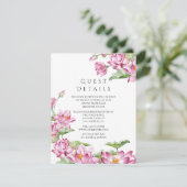 Gegevens over de Indiase bruiloft Lotus Flower Ind Informatiekaartje (Staand voorkant)